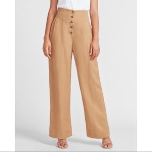 EXPRESS High Waisted Button Fly Wide Leg Pant